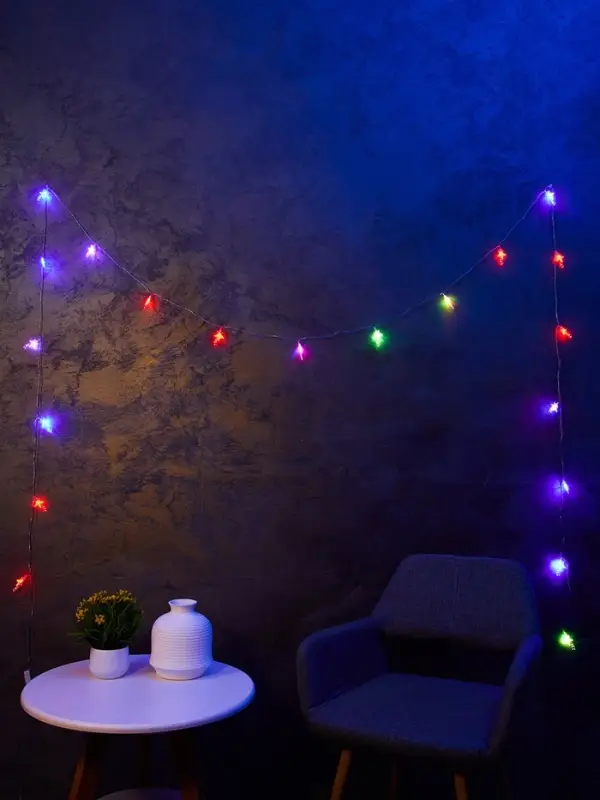 Гирлянда &laquo;Нить&raquo; 5 м с насадками &laquo;Комета&raquo;, IP20, прозрачная нить, 20 LED, свечение мульти (RG/RB), мигание, 220 В