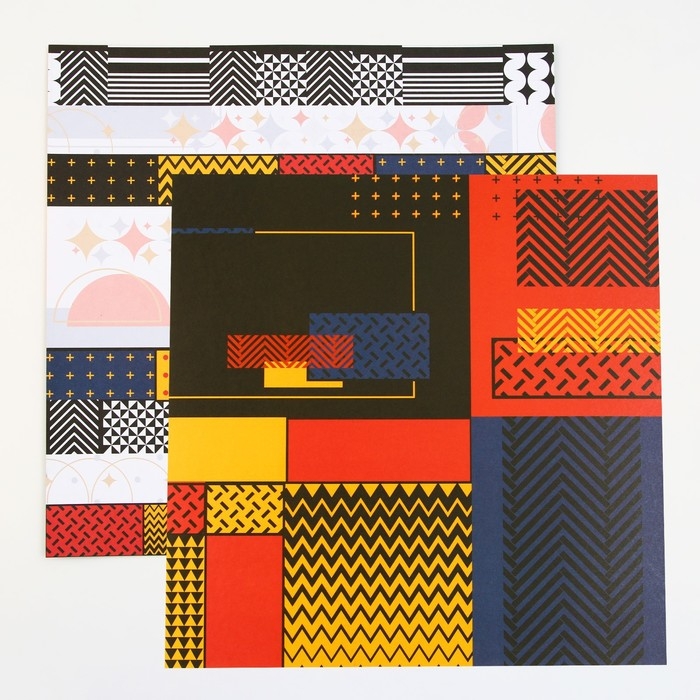 Набор бумаги для скрапбукинга «Яркая геометрия», 12 листов, 30.5 х 30.5 см, 180 г/м² Набор бумаги для скрапбукинга «Яркая геометрия», 12 листов, 30.5 х 30.5 см, 180 г/м²