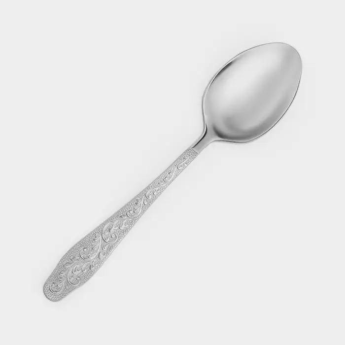 Ложка чайная &laquo;Дубрава&raquo;, толщина 2 мм, цвет серебряный