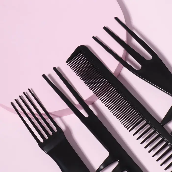 Набор расчёсок, 8 предметов, чёрный