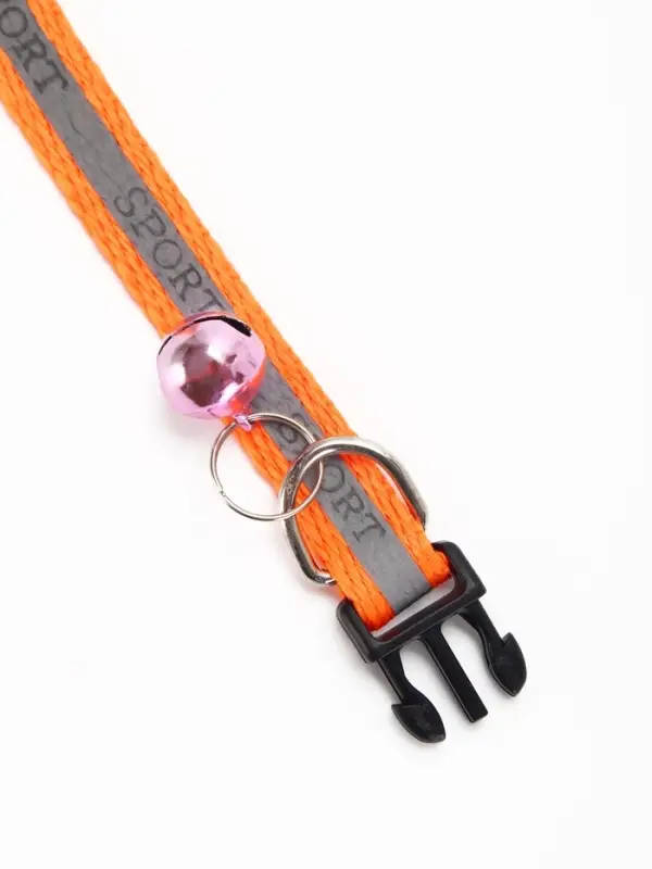 Ошейник Ошейник "Спорт" со светоотражающей полосой, 31 х 1 см, оранжевый