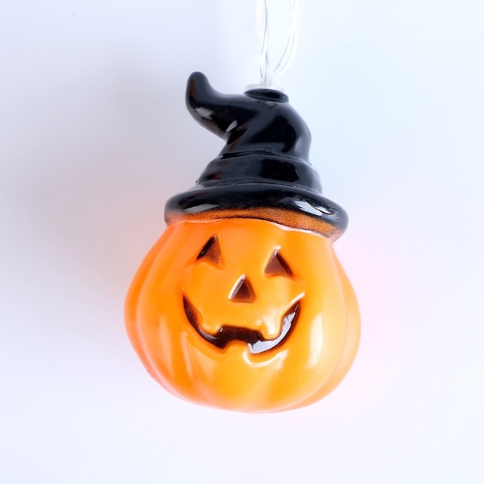 Гирлянда &laquo;Тыквы в шляпе&raquo; световая, 2 метра