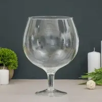 Ваза для цветов &laquo;Натали-1&raquo;, бренди на средней ножке, 3 л, d=15 см, 27&times;18 см, стекло, прозрачная