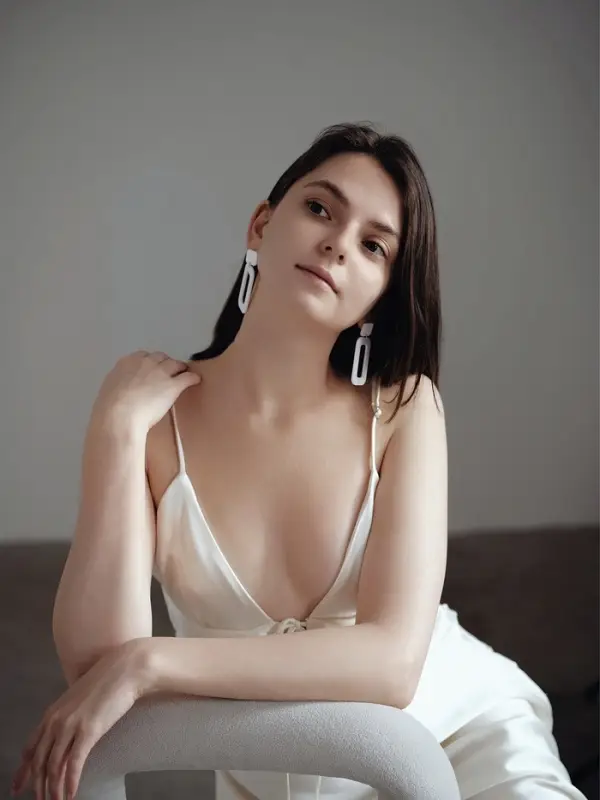 Серьги пластик &laquo;Вивьен&raquo;, прямоугольник, белые