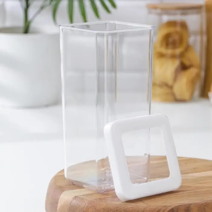 Банка для хранения сыпучих продуктов IDEA &laquo;Степ&raquo;, 1.4 л, 10&times;21 см, пластик, крышка белая