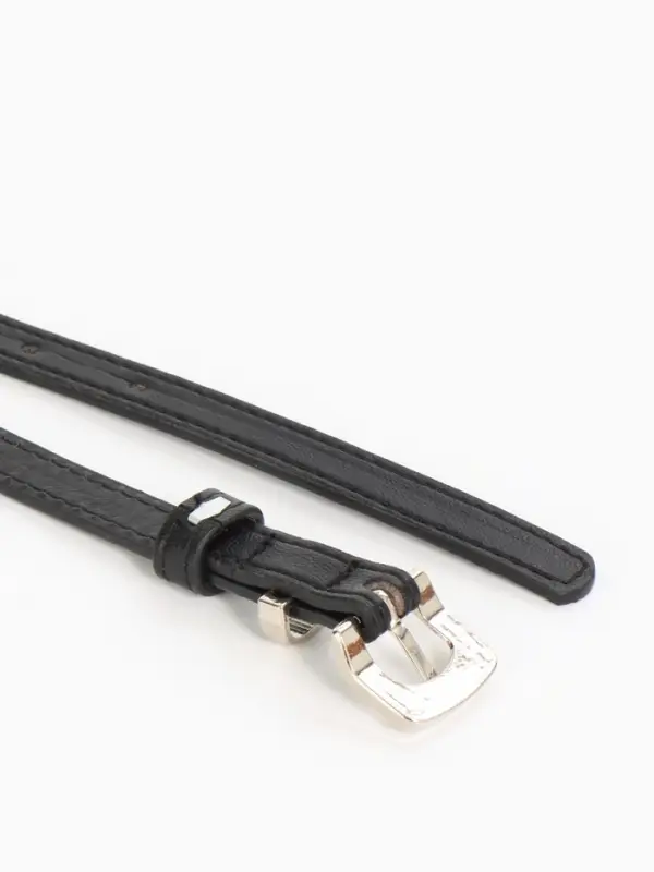 Ремень женский тонкий, 110&times;1.3 см, с пряжкой металл, чёрный