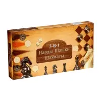 Настольная игра 3 в 1 &laquo;Король&raquo;: нарды, шахматы, шашки, 39&times;39 см