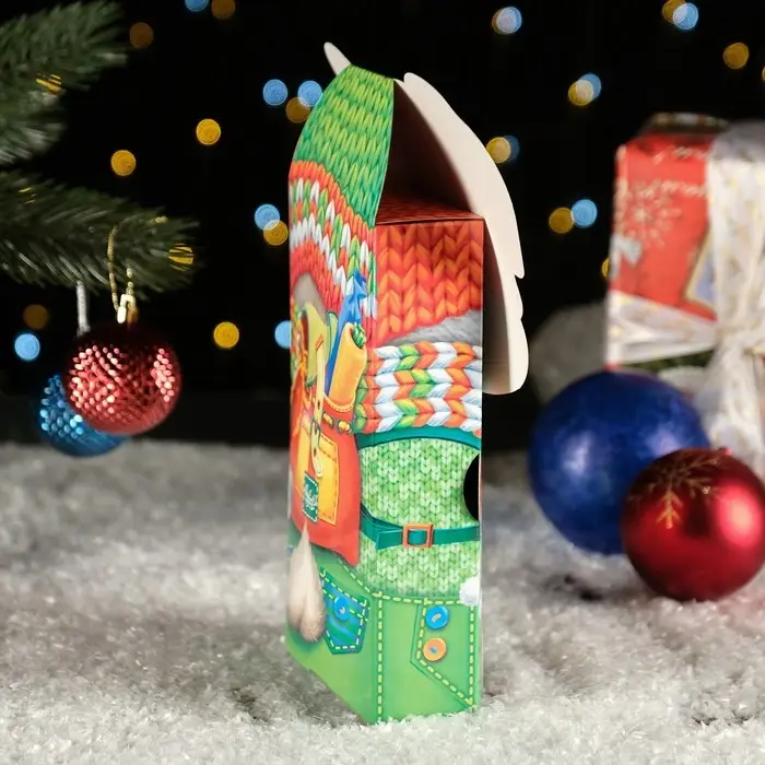 Подарочная коробка «Заяц Новогодний», 12×7×23 см