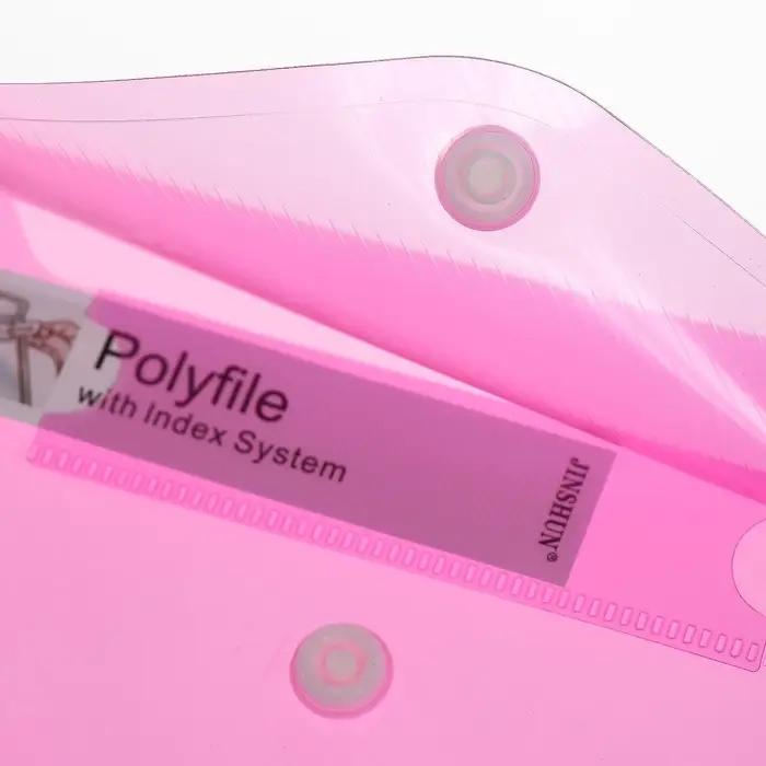 Папка-конверт на кнопке, А5, 180 мкм, вертикальная, рифлёная, с кармашком, МИКС