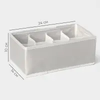 Органайзер для хранения белья LaDо́m, 8 ячеек, 24&times;14&times;10 см, серый