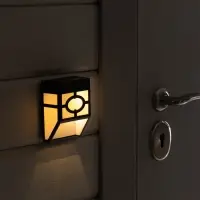 Садовый светильник, уличный, на солнечной батарее, накладной, 9&times;12&times;5 см, 1 LED, свечение тёплое белое