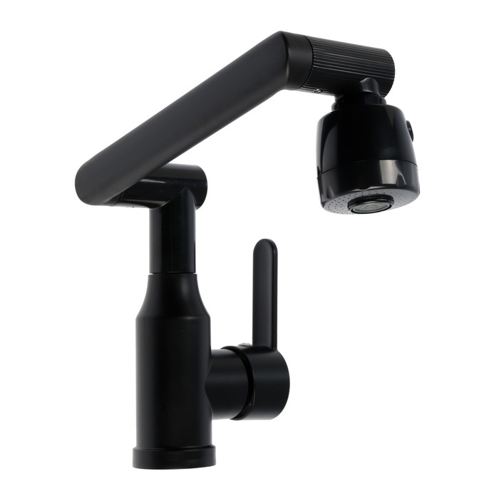 Смеситель для кухни ZEIN Z3705, регулируемый излив высотой 25 см, аэратор 2 режима, черный Смеситель для кухни ZEIN Z3705, регулируемый излив высотой 25 см, аэратор 2 режима, черный