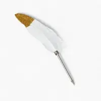 Ручка с пером, синяя паста, длина 25 см