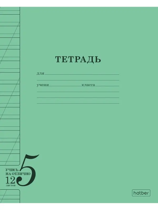Тетрадь 12л А5ф 60-65 гр КОСАЯ линия на скобе Обл. офсет.бумага 120г/кв.м  Учись на ОТЛИЧНО