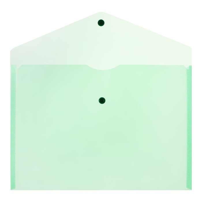 Набор папок-конвертов на кнопке 5 штук, А4, 120 мкм, Calligrata, прозрачные, зеленые Набор папок-конвертов на кнопке 5 штук, А4, 120 мкм, Calligrata, прозрачные, зеленые