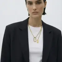 Цепь "Карабин", цвет золото