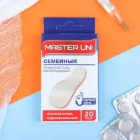 Лейкопластырь бактерицидный MASTER UNI &laquo;Семейный&raquo;, на нетканой основе, 20 шт.