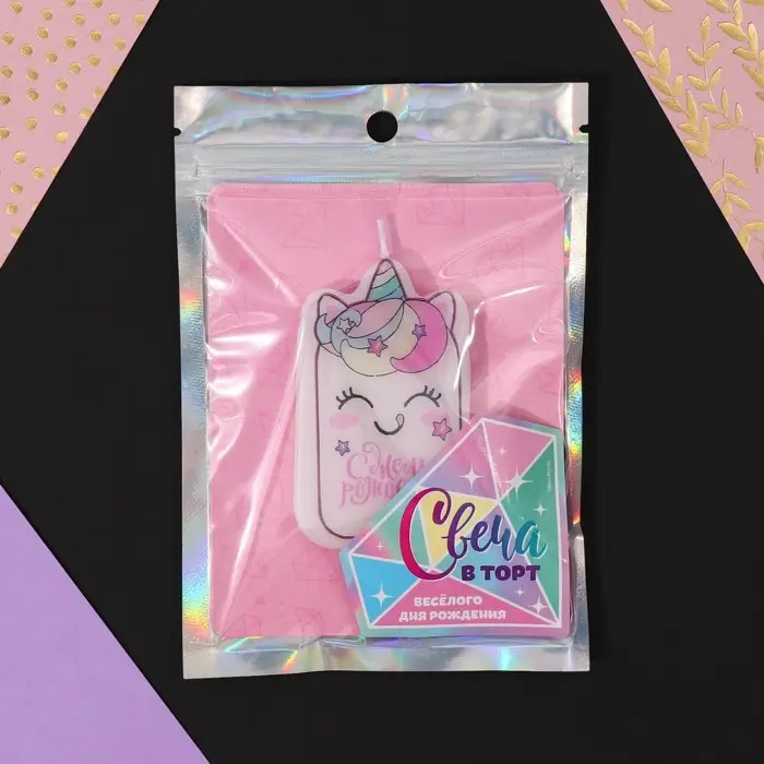 Свеча для торта «С Днём Рождения», единорог, 4,3 х 7,3 см Свеча для торта «С Днём Рождения», единорог, 4,3 х 7,3 см