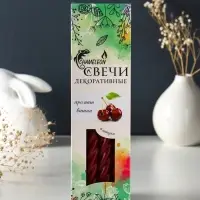 Свечи витые ароматизированные 1,9х24 см (набор 4 шт) 40 гр, 8 ч, вишня