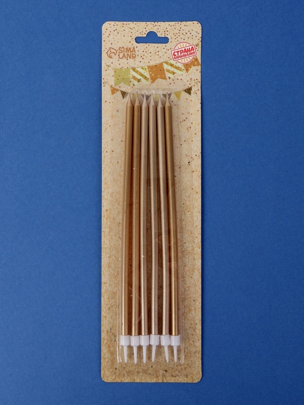 Свечи в торт Свечи в торт "Высокий Ройс", 6 шт, шампань