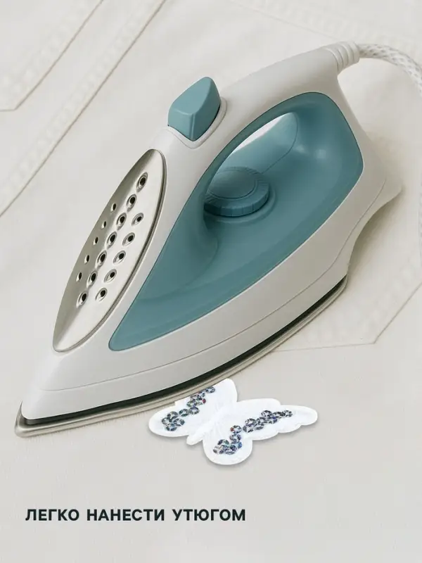 Термоаппликация «Бабочка», с пайетками, 5×6.5 см, фасовка 10 шт., белая Термоаппликация «Бабочка», с пайетками, 5×6.5 см, фасовка 10 шт., белая