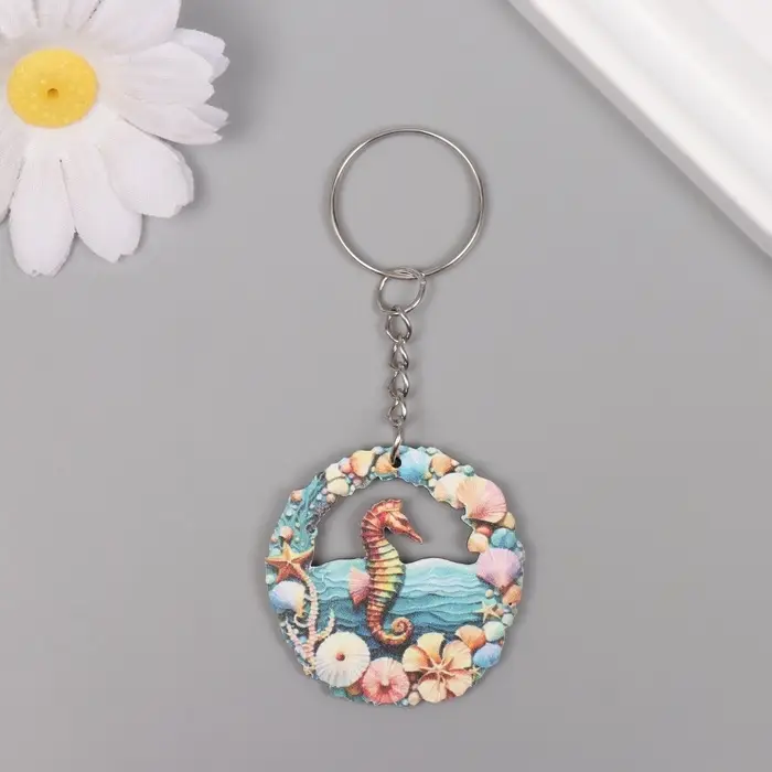 Брелок дерево  Брелок дерево "Морской конёк" 3,9х3,9х0,3 см