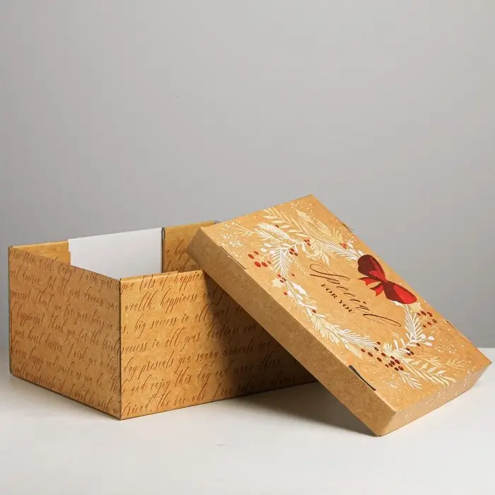 Коробка подарочная новогодняя складная «Счастья», 31,2 х 25,6 х 16,1 см, Новый год Коробка подарочная новогодняя складная «Счастья», 31,2 х 25,6 х 16,1 см, Новый год