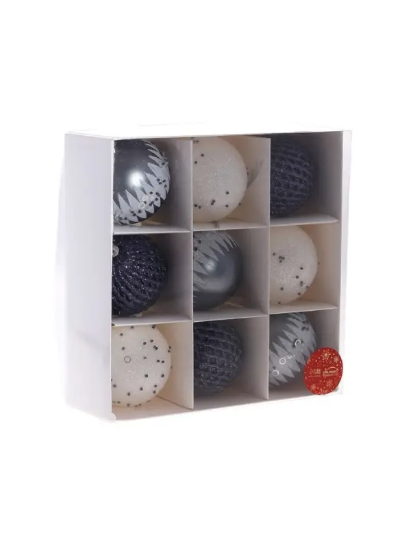 Ёлочные игрушки &laquo;Металлик&raquo;, шары новогодние, d=8 см, набор 9 шт., россыпь, МИКС