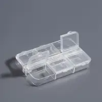 Органайзер для хранения мелочей, 6 ячеек, 5.3&times;7.5&times;1.3 см, прозрачный