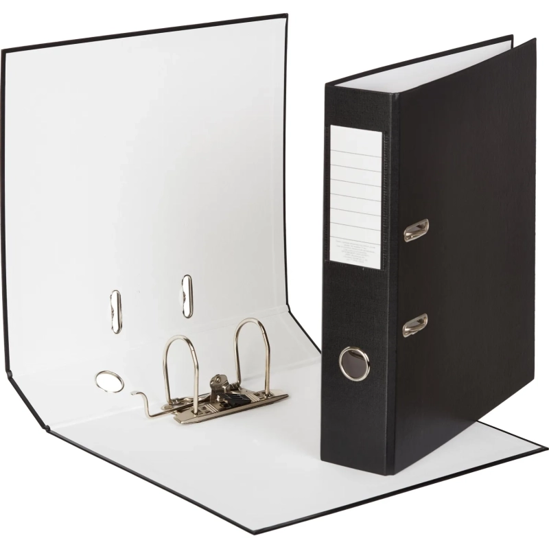 Папка-регистратор  75мм, 10шт/уп, черный,ПБП1,карм.кор