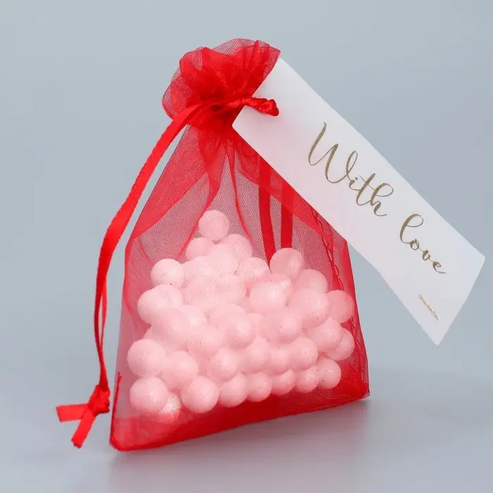 Мешочек подарочный органза бордовый &laquo;Бордо&raquo;, с шильдиком, 10 х 12 см +/- 1.5 см