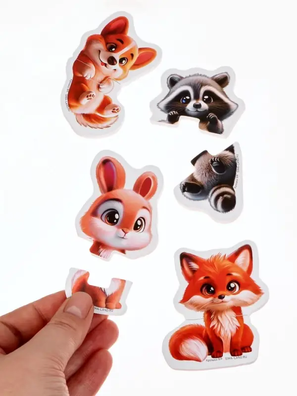 Макси-пазлы Крошка Я &laquo;Зимние истории&raquo;, новогодний набор игрушек, 6 шт., 12 деталей, для ванны