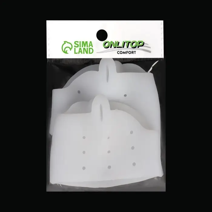 Корректоры - разделители для пальцев ног, на манжете, дышащие, 1 разделитель, силиконовые, 8&times;6.5 см, пара, белые