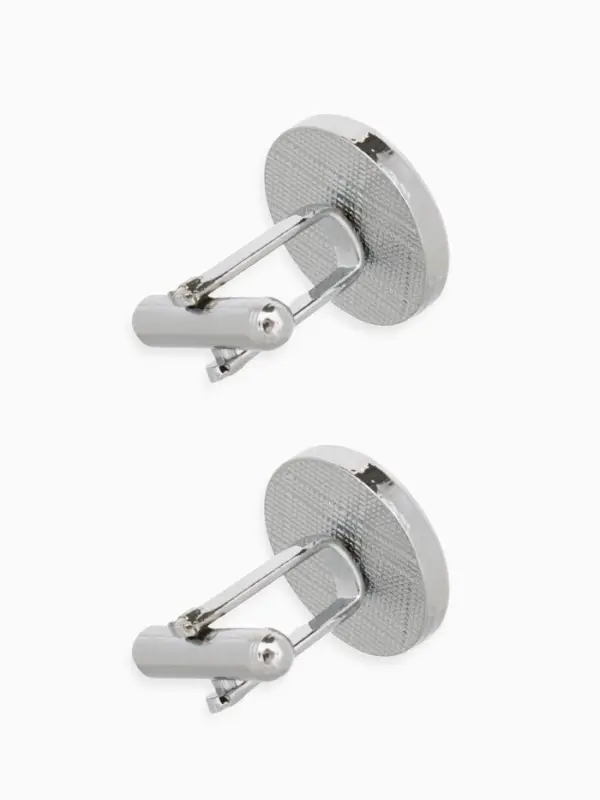 Запонки &laquo;Классика&raquo;, круг с эмалью, окантовка с орнаментом, чёрные, серебре