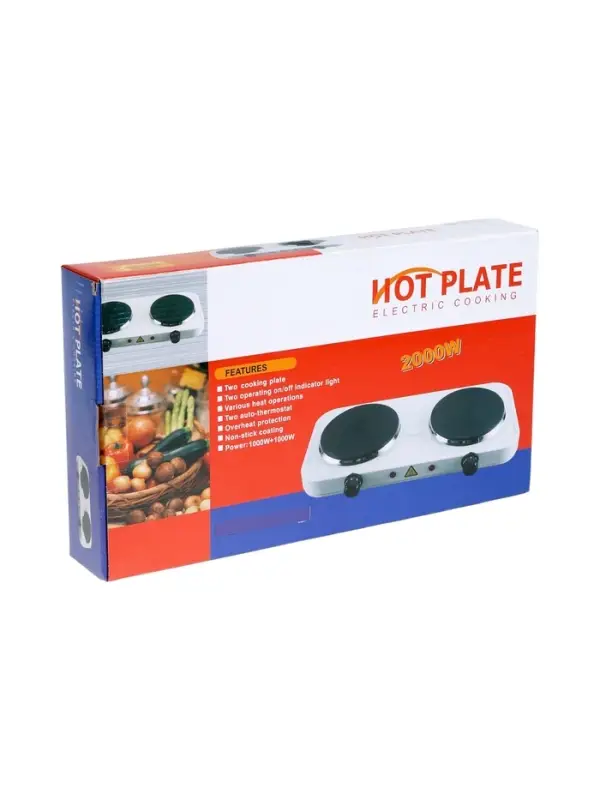 Плитка электрическая LHP-005, 2 конфорки, 2000 Вт, нагреватель диск, белая