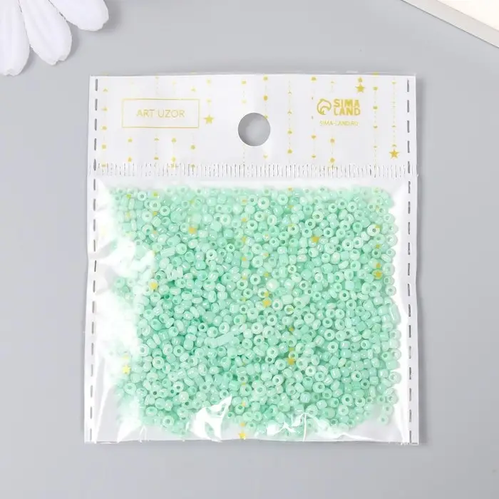Бисер круглый размер 12/0  Бисер круглый размер 12/0 "Нежная мята" 20 гр