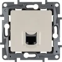 Розетка компьютерная RJ45 категория 5Е UTP слоновая кость ETIKA