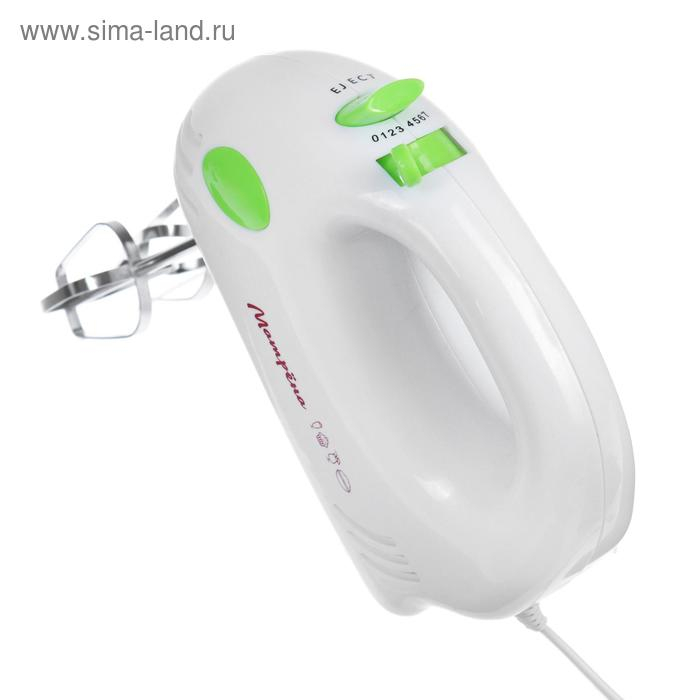 Миксер  Миксер "Матрёна" MA-012, ручной, 150 Вт, 7 скоростей, 2 насадки, бело-зелёный