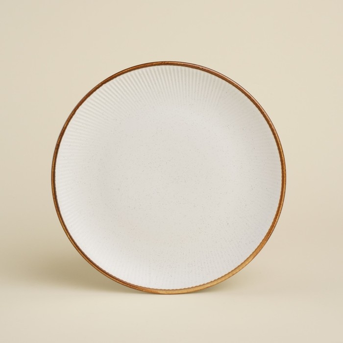 Тарелка обеденная фарфоровая SL Home «Волна в камне», d=20,5 см, цвет белый