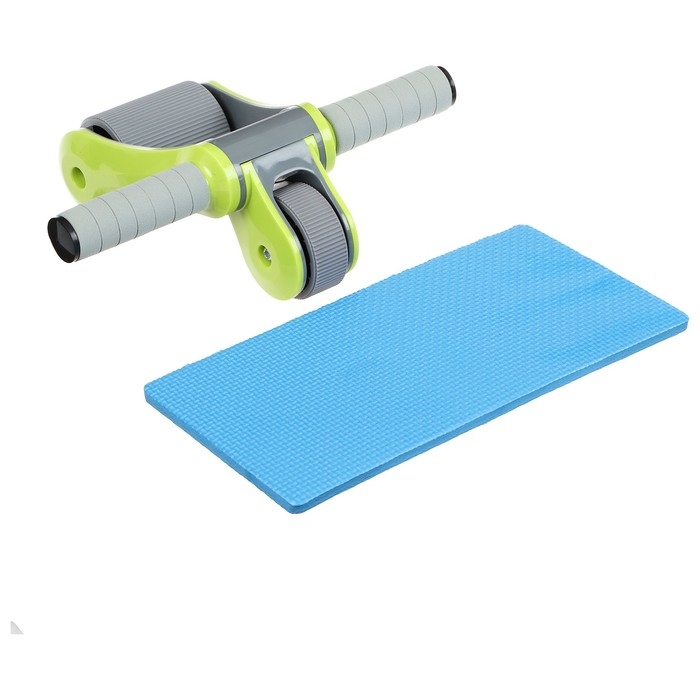 Ролик для пресса ONLYTOP, 33х24х24 см, с ковриком, цвет серый/салатовый Ролик для пресса ONLYTOP, 33х24х24 см, с ковриком, цвет серый/салатовый