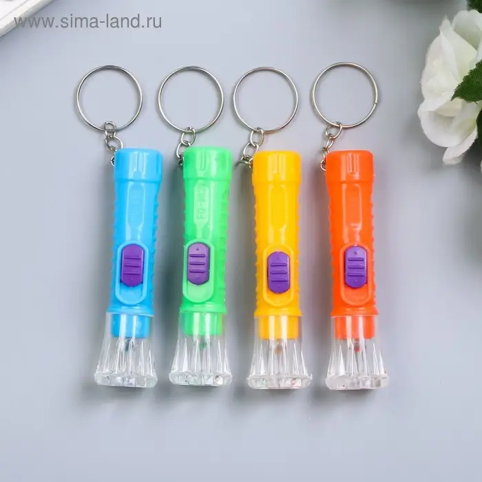 Фонарик брелок для ключей на кольце «Резьба», 7×2×2 см, МИКС Фонарик брелок для ключей на кольце «Резьба», 7×2×2 см, МИКС