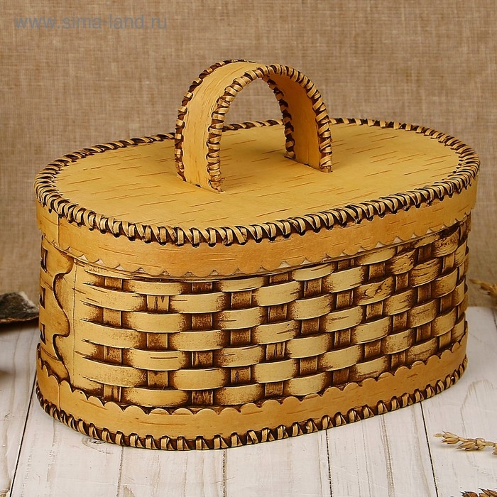 Хлебница плетеная 25×17×21 см, береста Хлебница плетеная 25×17×21 см, береста