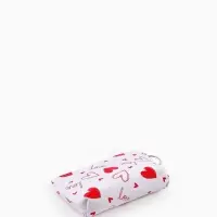 Кошелёк-монетница на молнии, 12&times;3.5&times;9 см, белый/красный