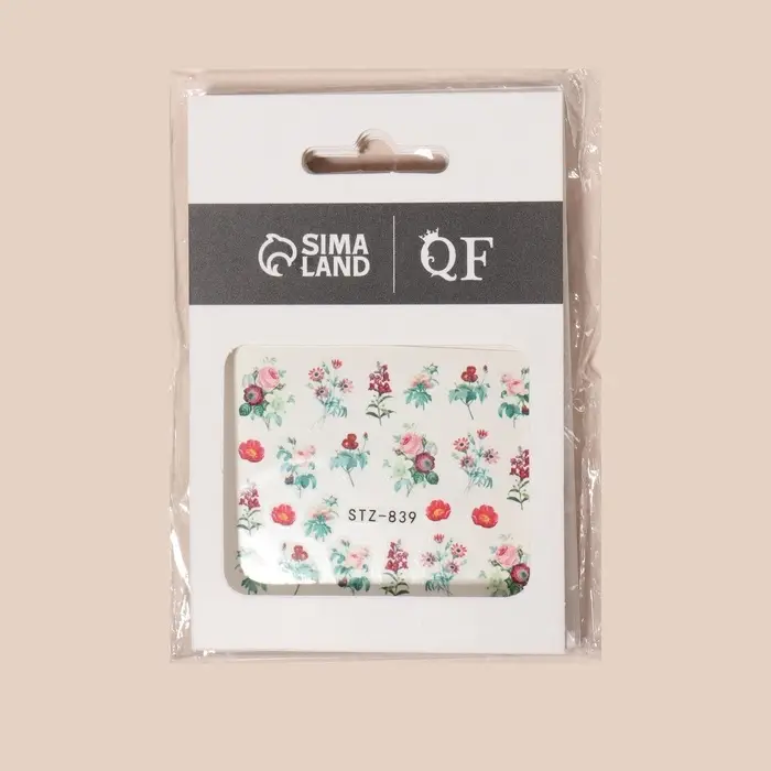 Слайдеры для ногтей «Flowers», разноцветные