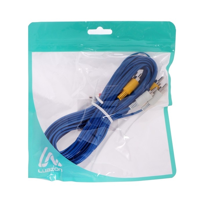 Кабель Luazon KDGN-003, 3xRCA (M) - 3xRCA (M), 3 м Кабель Luazon KDGN-003, 3xRCA (M) - 3xRCA (M), 3 м
