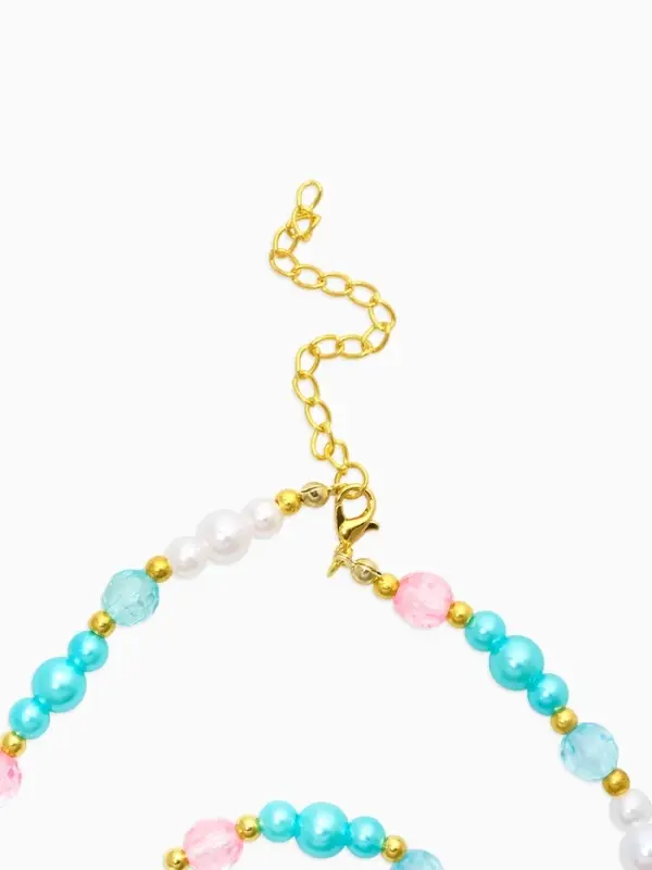 Набор детский "Выбражулька" 2 пред-а: бусы, браслет, бабочка с бусиной, розово-голубой