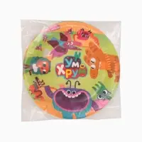 Тарелка одноразовая бумажная, 18 см, Ум и Хрум