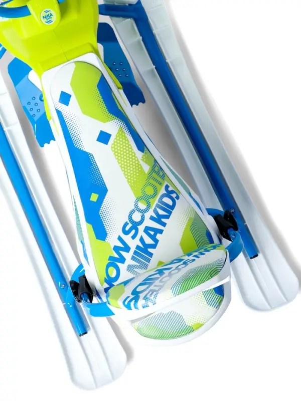 Снегокат Snowpatrol 2, со спинкой, с фонариком, белый, синий, SND4P/3 Nika Kids