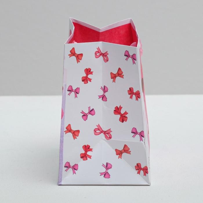 Пакет подарочный ламинированный квадратный, упаковка, «Поздравляю!», 14 х 14 х 9 см