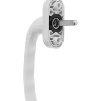 Ручка для окон ПВХ ТУНДРА, алюминий и пластик, 32 мм, цвет белый, набор 2 шт